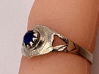 Antique 10k Solid White Gold Baby Ring Size  5 With Sapphire   Platinum Band