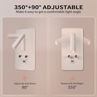 Dimmable Wall Lamp Wall Mounted Reading Light Bedside Led Wall Sconce Usb Port