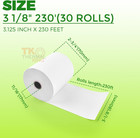  30 Rolls  3 1 8  X 230  Thermal Paper  Pos Receipt Paper For Retail Business Ca