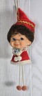 Vintage Christmas Pixie Elf Doll Ornament Shelf Sitter Japan Red Felt Mcm Retro