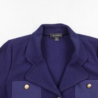 Vintage St John Jacket Womens 14 Blue Caviar Boucle Knit Blazer Coat Wool Blend