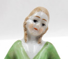 Antique Victorian Lady Half Doll Pincushion Porcelain Doll  Made In Germany