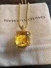 Davld Yu rman Sterling Gold Diam Lemon Citrine 14mm Chatelaine