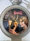 Budweiser Beer Electric Pocket Watch Style Clock Lighted Lady Photo Works