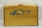 Vintage Mikasa Wooden Bread Box Hand Painted Fruit Kitchen Storage 16 5x10 5x9