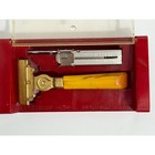 Vintage Eversharp Schick Injector Razor Gold Tone Butterscotch Handle With Case