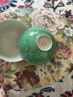 G2u Pair Chinese Antique Apple Green Glaze Porcelain Bowls With Dragon Motif