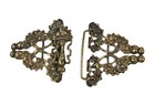 Antique Art Nouveau Brass Embossed Buckle W  Fruit   Flower Design