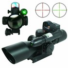 2 5-10x40 Rifle Scope With Green Laser And Mini Reflex 3 Moa Red Dot Sight