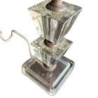 Vintage Art Deco Boudoir Lamp Geometric Design Clear Cut Glass Blocks Working 