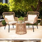 3 Piece Outdoor Wicker Furniture Bistro Set Rattan Patio Chairs For Balcony