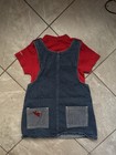 Rare Htf Vintage 1999 Looney Tunes Tweety Apple Overall Set 4t