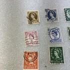 Used Vtg  Great Britain Stamps  Lot Of 11 Queen Elizabeth Royal Portrait Stamps 