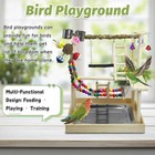 Bird Playground Parrot Natural Wooden Perch Stand Birds Gym