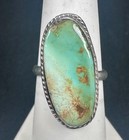 Vintage Navajo Green Royston Turquoise Sterling Silver Ring Size 7 25 28mm  340