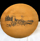 Vtg Wendell August Forge 7    Bronze Plate Jumping Deer Forest Scallop Rim Cottage