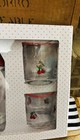     nib 3pcs Cherry Themed Glass Cocktail Set