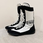 Cleto Reyes High Top Boxing Shoes Black White Leather Pro Boots Size 11 Us