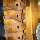 Lot Set 4 Antique Cast Iron Wood Coal Pot Belly Stove Oven Tub Feet 6 