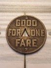 1922 Pittsburgh Pennsylvania Railways Company Token Good For One Fare