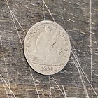1858 Seated Liberty Half Dime Silver Very Good   Fine Condition Clear Date