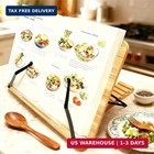 Recipe Book Holder  Bamboo Book Stand With 6 Adjustable Angles  Foldable Lockabl