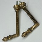 Vintage French Matching Pair Of Classic Acorn Brass Metal Curtain Tieback Hooks