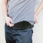 Black Leather Solid Hidden Fanny Pack Money Belt Holder Waist Hip Bag Travel