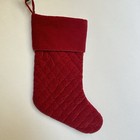 Pottery Barn Diamond Quilted Velvet Christmas Stocking Red 22  Cuffed