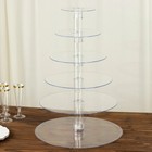 6 Tier Clear Acrylic Cupcake Stand Round Cake Display Tower For Wedding Party 