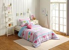  Daphne Kids Girls Cotton 4-pc Comforter Set  includes 2 Pillows  Twin Hearts