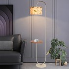 Hsyile Arc Floor Lamp Hanging Drum Shade Living Room-marble Base Modern Tall