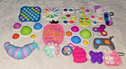 Lot Of 19 Popper Stress Reliever Toys Simple Dimpl Keychains Stocking Stuffers