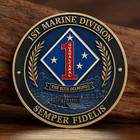 1st Marine Division Challenge Coin Usmc Guadalcanal Blue Diamond Military Gift