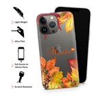 Personalized Name Autumn Color Leaves Clear Gel Phone Case For Iphone 16 15 14  