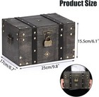 Wooden Treasure Chest With Lock  Vintage Pirate Chest  Large   Keepsakes Box For