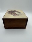 Vtg 80   s Cedar Trinket Box Lithograph Titled  mare   Colt  By  Ruane Manning