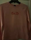 Gap Gapstretch Women   s Pink Crew Neck Pullover Graphic Sweatshirt M