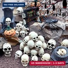 30pcs Halloween Mini Skull Figurines resin Skeleton Head Statue Party Decor