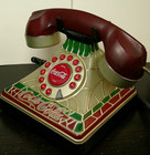 Vintage Coca-cola Telephone W  Tiffany Style Stained Glass Look Nobox good Con 