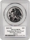 2019 W  25 Reverse Proof High Relief 1 Oz Palladium American Eagle Pcgs Pr70 Lic