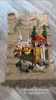 Gorgeous Rare Antique Embroidered Old World Village Vertical Wall Tapestry