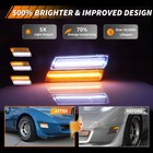 2x Amber Dynamic Led Front Turn Signal Side Marker Lights For 80-82 Corvette C3