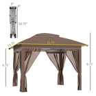 12  X 12  Backyard Party Cabana Gazebo W  3-level Adjustable Height  Beige