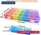 Weekly Pill Organizer 3 Times A Day  7-day Moisture-proof Pill Box With 21 Compa