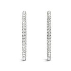 1 80 Ct Ct Diamond Inside Outside Hoops Vault Lock 14k White Gold  ebay Live 