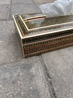 Vintage Persian Khatam Kari Inlay Tissue Box Holder Marquetry Wood Bone