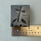 Religious Cross - Antique Letterpress Printing - Printers Block    