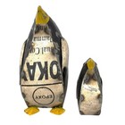 Set Of 2 Recycled Vintage Scrap Metal Penguin Statues -  Rustic Farmhouse Decor