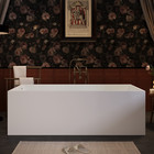67  Bathroom Freestanding Solid Surface Bathtub Stone Resin Bath Tub Matte White